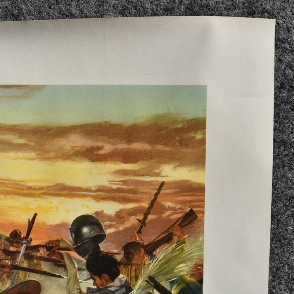 Vintage Knocking Out The Moros US Army In Action Poster Print No 21-48 20" x 24" - Picture 4 of 8